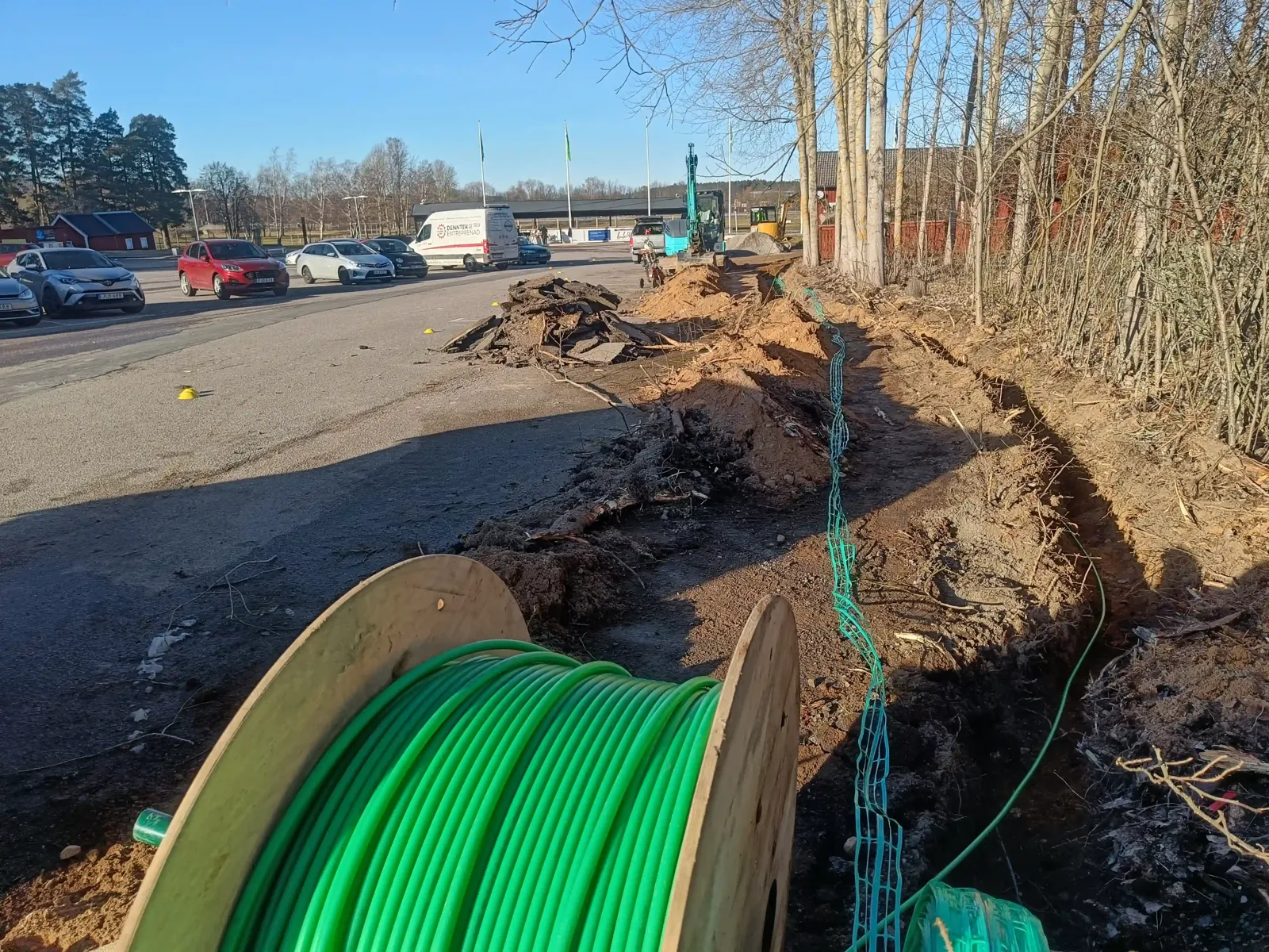 Fibergrävning och förläggning av fiberkablar i Malmslätt, Linköping