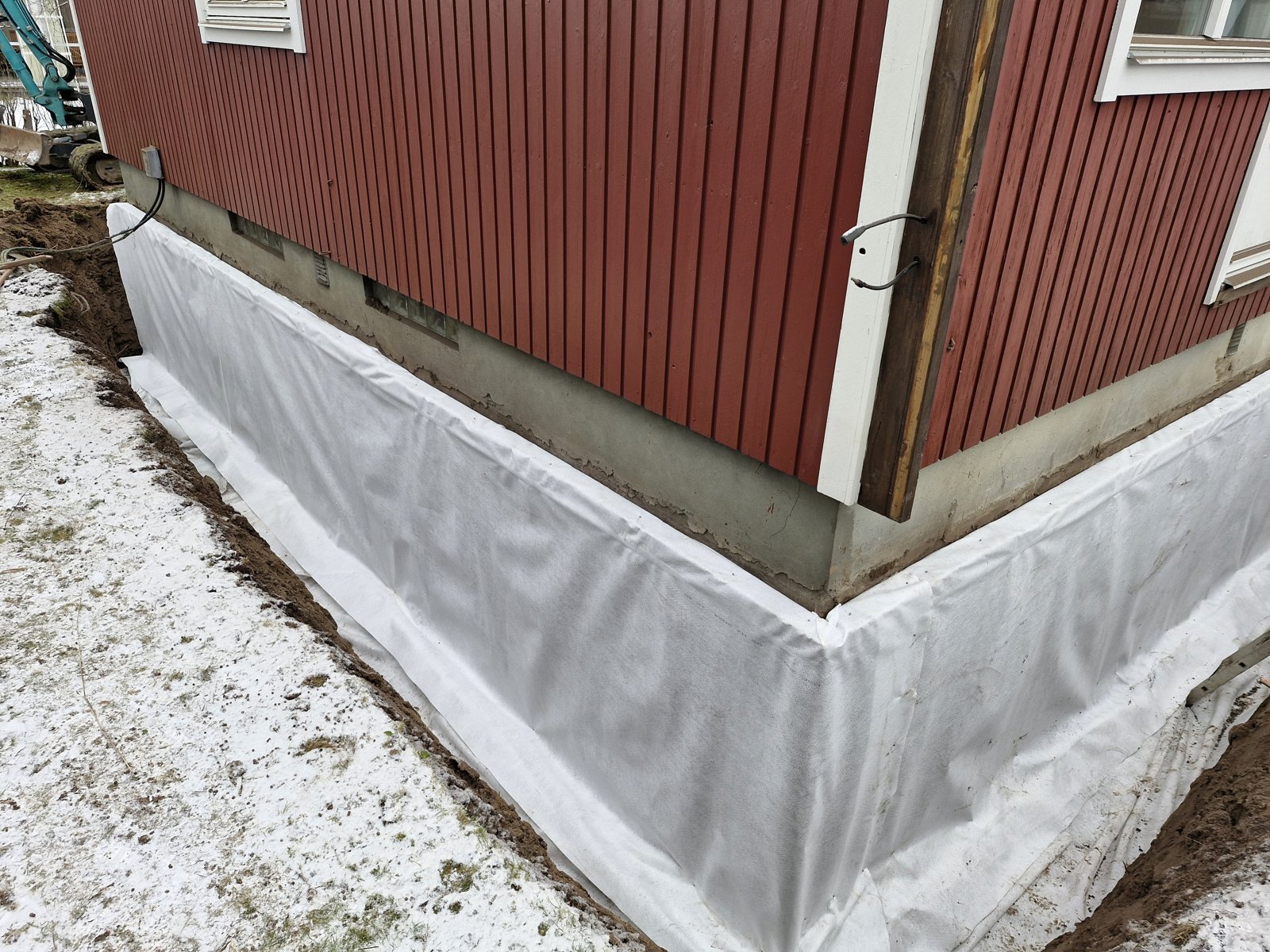 Dränering och grundisolering utfört av Denntek Entreprenad